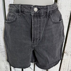 Hollister Highrise Cutoff Jean Shorts Women Size 26” Black 90s Grunge Vibes Boho